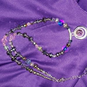 New not used glass necklace and vintage pendent